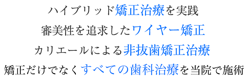 院長は日本矯正歯科学会認定医／他人から見えない裏側矯正へのこだわり・矯正だけでなくすべての歯科治療を当院で施術