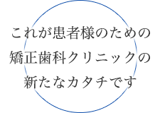これが患者様のための矯正歯科クリニックの新たなカタチです